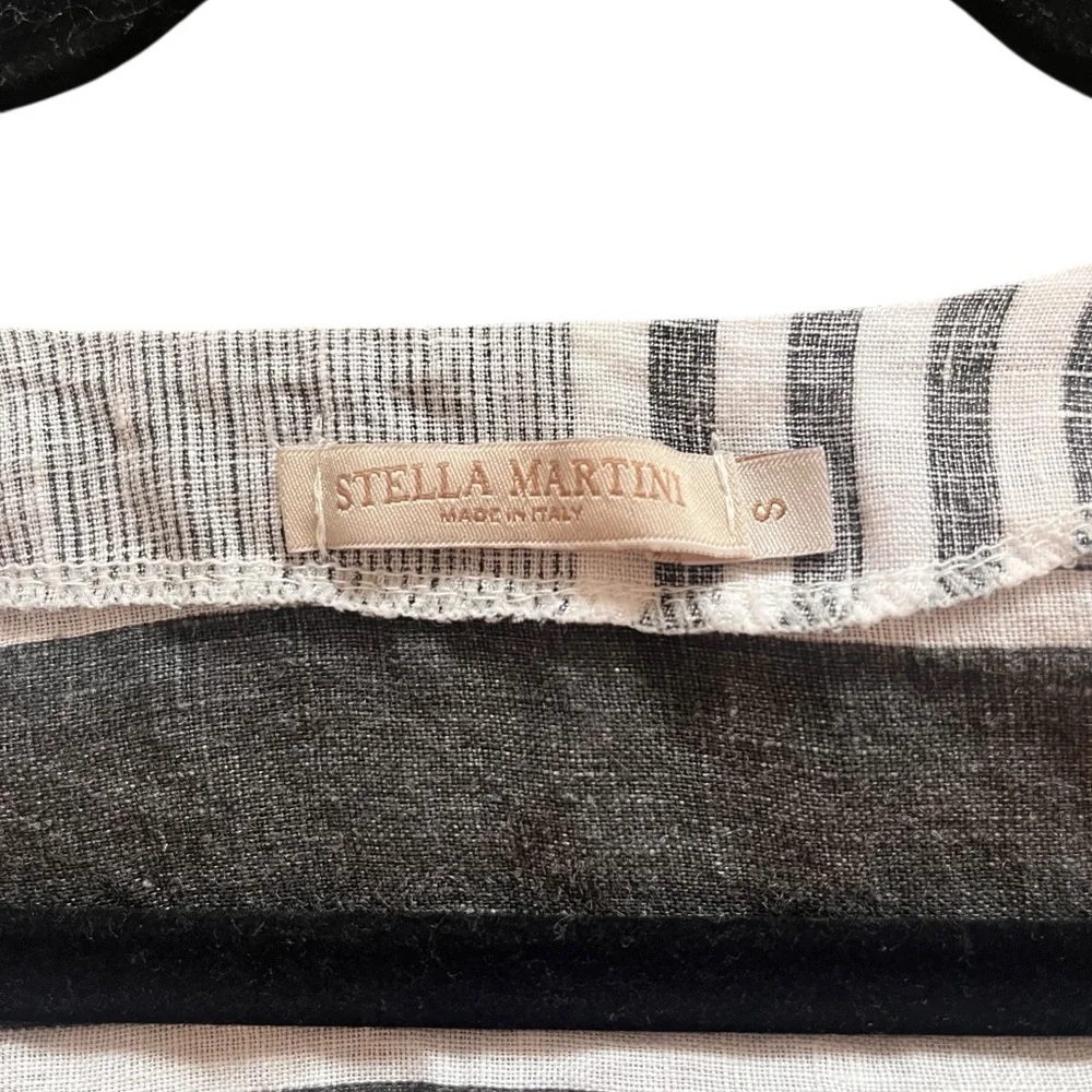 Stella Martini 100% Linen Striped V-Neck Dress/Swimsuit‎ Coverup Size Small